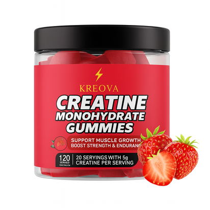 KREOVA Creatine Monohydrate Gummies, 120 Stück, unterstützen Muskelwachstum, gummy candy.
