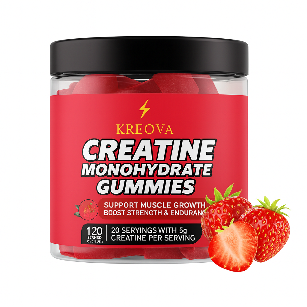KREOVA Creatine Monohydrate Gummies, 120 Stück, unterstützen Muskelwachstum, gummy candy.