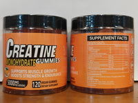 Vegan Creatine Monohydrate Gummies in transparent packaging, supporting muscle growth and endurance.